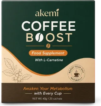 Akemi Coffee Boost box, 20 single-serve sachets